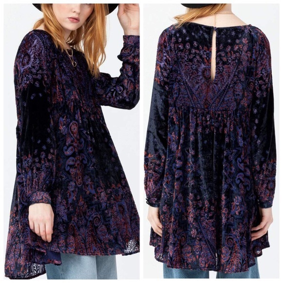 Free People Dresses & Skirts - Free People Velvet Mirror Dress NWT size small